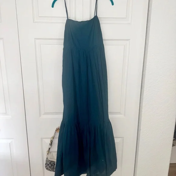 Abercrombie Low Back Teal Maxi Dress- Size Small - Picture 11 of 14